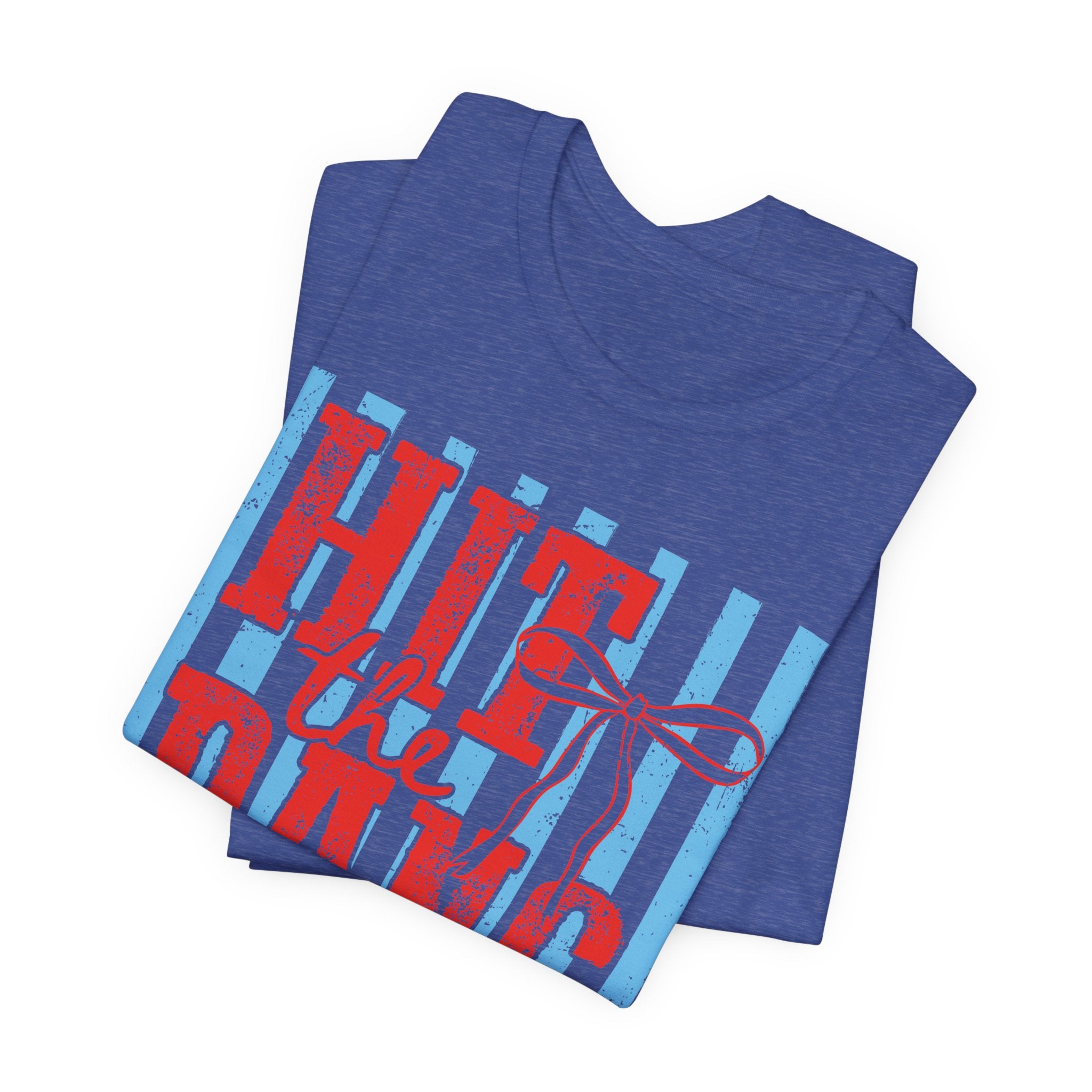 Hit the Dang Ball Baseball T-Shirt — Retro Striped Softball Tee - Bella Canvas