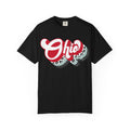 Ohio Script Leopard Accent T-Shirt- comfort colors